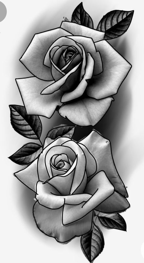 Atrapasueños Tattoo, Rose Tattoo Stencil, Realistic Rose Tattoo, Rose Flower Tattoos, Rose Drawing Tattoo, Half Sleeve Tattoos Drawings, Rose Stencil, Rose Coloring Pages, Family Tattoo Designs