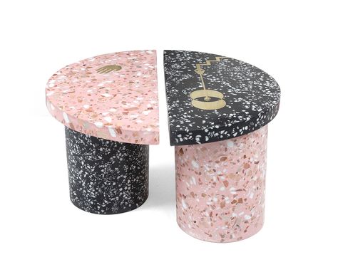 Terrazzo Furniture, Cafeteria Table, Pink Terrazzo, Terrazzo Tile, Artisan Furniture, Terrazzo Tiles, Sight Unseen, Black Cement, Design Salon