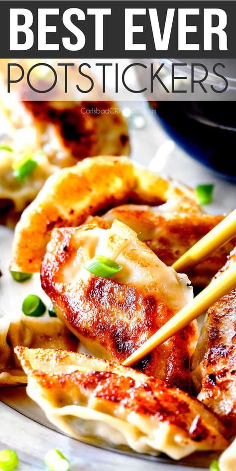 BEST Potstickers (Step-by-Step Photos, Tips, Tricks, Freezer Instructions) Homemade Pot Stickers, Potstickers Recipe, Carlsbad Cravings, Pot Stickers, Easy Chinese Recipes, Chinese Cooking, Diet Keto, Asian Cooking, Asian Dishes