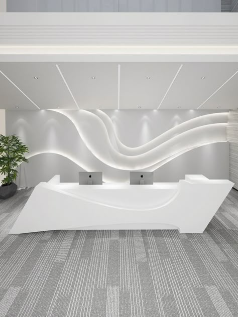 Modern Reception Design, Office Reception Design, Display Retail, Dental Office Design Interiors, Spa Reception, Reception Desk Design, Retail Store Display, Office Interior Design Modern, Modern Store