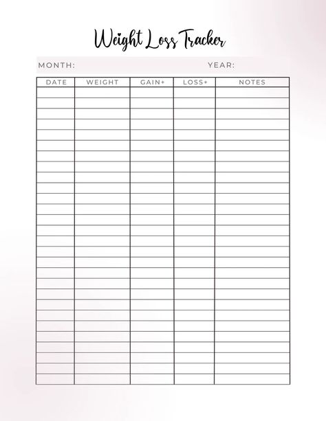 Losing Weight Planner, Losing Weight Journal Ideas, Daily Weigh In Template, Losing Weight Tracker, Weight Tracker Printable Free, Printable Weight Tracker, Lost Weight Tracker, Bullet Journal Weight Tracker, Weight Tracker Bullet Journal