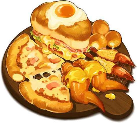 Fantasy Food Drawing, Japanese Anime Food Art, Food Drawing Reference, Food Concept Art, Kawaii Food Art, Fictional Food, Food Anime, Fantasy Food, Foodie Art