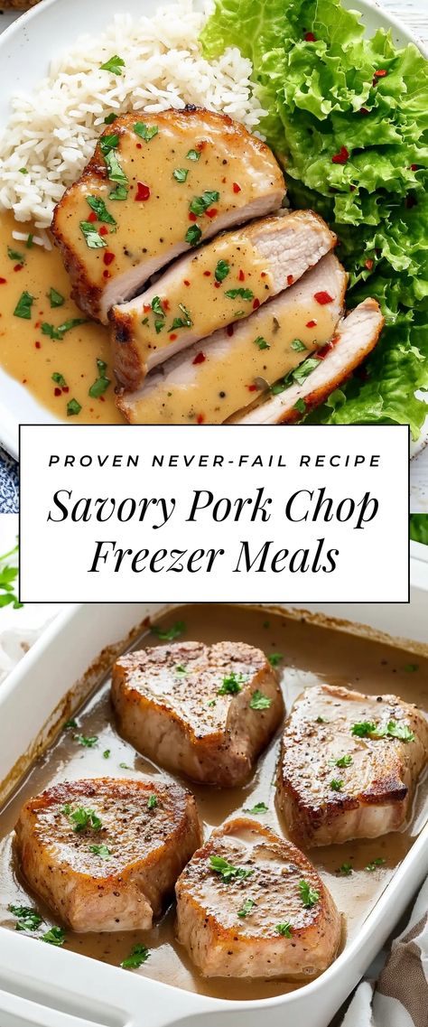 Image for Savory Pork Chop Freezer Meals Pork Loin Freezer Meals Make Ahead, Pork Freezer Meals Make Ahead, Pork Chop Freezer Meals, Freezer Meals For 2, Pork Freezer Meals, Freezer Prep Meals, Meals For Seniors, Freezer Prep, Freezable Meals