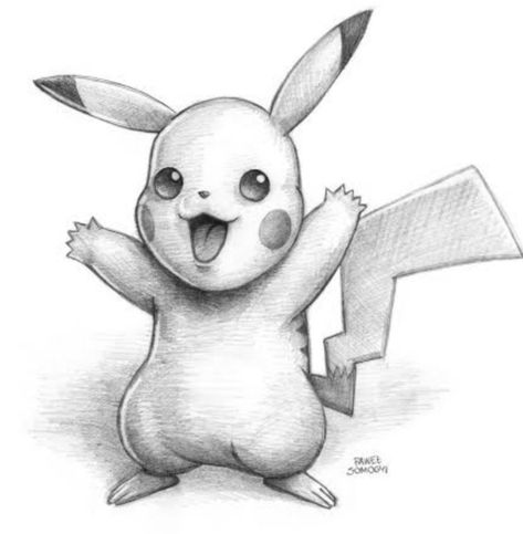 Pokemon Sketches Pencil, Pokemon Tattoos, Pokemon World, Pikachu Drawing, Old Pokemon, Dragon Coloring, Pencil Drawing Images, Pokemon Sketch, Cute Easy Doodles