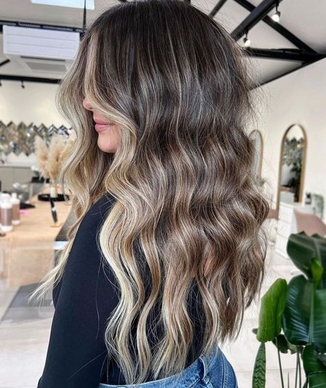 Blonde Balayage with Blended Grays Trendy Hair Color Ideas, Gray Blonde, Blonde Platinum, Dark Blonde Hair Color, Icy Blonde Hair, Brown Hair Inspo, Hair Color Caramel, Hair Adviser, Brunette Hair With Highlights