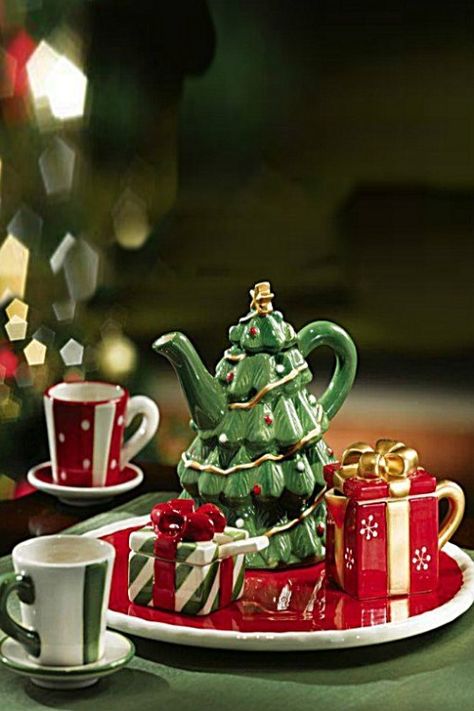 Christmas Coffee Set Christmas Tea Party, Mini Tea Set, Christmas China, Miniature Tea Set, Christmas Dishes, Christmas Tablescapes, Christmas Tea, Chocolate Pots, Christmas Coffee