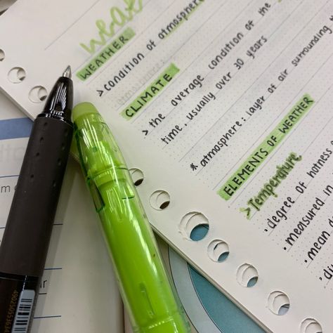 Green Aesthetic Stationary, Green Notes Aesthetic, Aesthetic Green Study, School Aesthetic Green, Green School Aesthetic, Green Study Aesthetic, Notes Icons Aesthetic, Green Study, Geography Notes