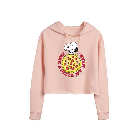 Love is in the air! Celebrate Valentine's Day with the Peanuts gang when you rock this juniors' graphic hoodie. Love is in the air! Celebrate Valentine's Day with the Peanuts gang when you rock this juniors' graphic hoodie.  Crewneck Long sleeves Cropped fitFABRIC & CARE Cotton, polyester Machine wash Imported Size: Large. Color: Light Pink. Gender: unisex. Age Group: kids. Pizza My Heart, The Peanuts, High Neck Tank Top, Peanuts Gang, Raglan Tee, Boyfriend Tee, You Rock, Love Is In The Air, Oversized Tee