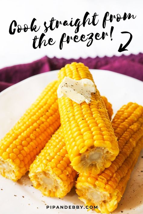 Cooking Corn On Cob, Boil Corn On Cob, Corn On The Con, Frozen Corn On The Cob, Frozen Corn Recipes, Freezing Fresh Corn, Canned Corn Recipes, Frozen Vegetable Recipes, Freezing Corn