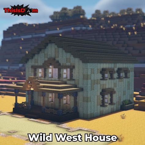 A wild west house in Minecraft Wild West House, Minecraft Build House, Minecraft Building Guide, House In Minecraft, Minecraft Structures, Minecraft Cottage, Cool Minecraft Creations, Western Town, Minecraft Furniture