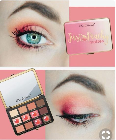 Just Peachy Matte looks Peachy Palette, Peachy Makeup, Eye Shadow Tutorial, Light Pink Eyeshadow, Too Faced Just Peachy, Shadow Tutorial, 2018 Makeup, Pink Eyeshadow Look, Trendy Eyeshadow