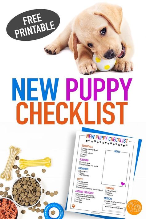 Everything you need for a new puppy in this FREE printable New Puppy Checklist! Whether you are adopting a puppy or an adult dog, dog moms need this handy checklist of must have pet supplies. #pets #dogs #newpuppy #puppy New Puppy Checklist, Puppy Checklist, Puppy Proofing, Puppy Pads, Puppy Supplies, Pets Dogs, Puppy Adoption, Pet Hacks, Puppies Funny