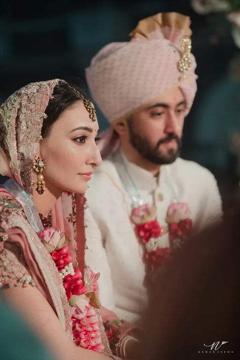 Inside celebrity stylist Tanya Vohra’s dreamy traditional wedding in Mumbai | Vogue India Surreal Wedding, Mumbai Wedding, Couple Wedding Dress, Celebrity Stylist, Bride Groom Photos, Indian Bride And Groom, Indian Bridal Dress, Vogue India, Bride Photography