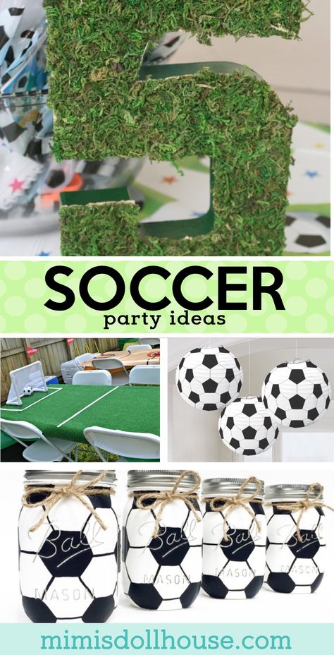 Soccer Birthday Party: Futbol Birthday Party Ideas Boys Soccer Party, Soccer Party Ideas, Soccer Birthday Party Ideas, Soccer Party Decorations, Soccer Theme Parties, Soccer Birthday Party, Themed Party Ideas, Sports Party Decorations, Soccer Birthday Parties