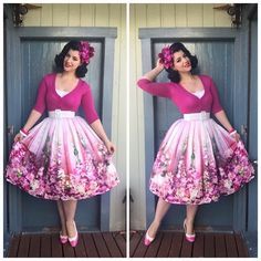 Miss Victory Violet, Victory Violet, Couture Dior, Vestidos Retro, Pin Up Outfits, Hair Flowers, Retro Mode, Rockabilly Fashion, Vestidos Vintage