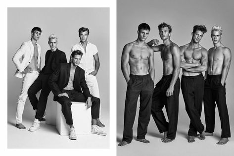 Oliver Stummvoll, Prom Photography Poses, Group Poses, Mens Fashion Editorial, Fashion Tape, Group Photography, Men Photoshoot, Family Picture Outfits, Male Fitness Models