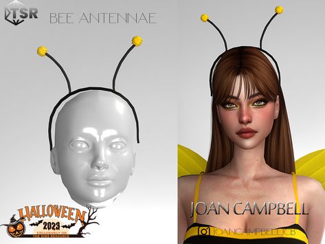 Sims 4 Bee Cc, Toddler Bee Costume, Antennae Headband, Sims Aesthetic, Black Gemstone Necklace, Cami And Jeans, Halloween City, Sims 4 Tattoos, Sims 4 Piercings