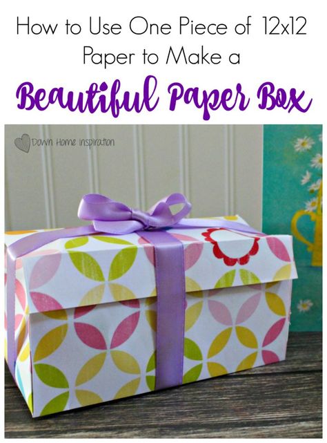 How to Use One 12x12 Paper to Make a Beautiful Paper Box - Down Home Inspiration Homemade Gift Boxes, Making Boxes, Diy Gift Box Template, Scoring Board, Paper Box Diy, Diy Outfits, Paper Box Template, Paper Purse, Gift Wrapping Techniques