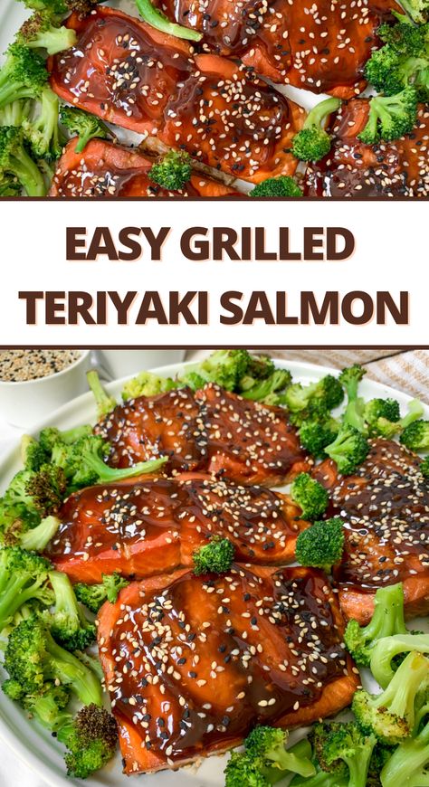 Grilled Teriyaki Salmon Grilled Teriyaki Salmon, Teriyaki Glazed Salmon, Salmon Teriyaki Recipe, Bbq Salmon, Grilling Ideas, Teriyaki Marinade, Salmon Sashimi, Marinated Salmon, Planning Board