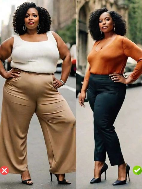 How to Dress if you have Big Hips Big Belly Outfits, Pear Body Shape Outfits, Petite Dressing, Bigger Hips, Big Bum, Pear Body, Pear Body Shape, Big Belly, Pantalon Large