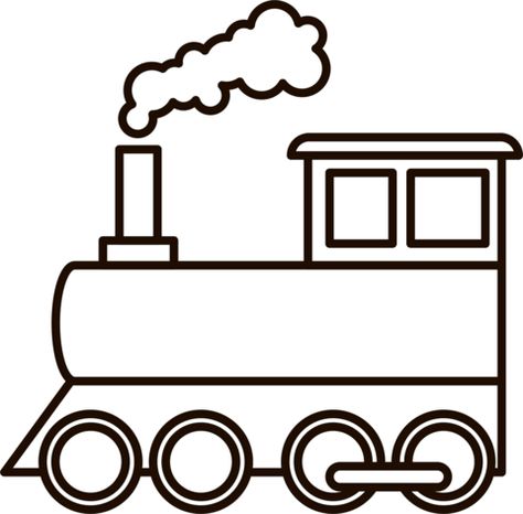 Train Outline Printable, Train Coloring Sheet, Train Engine Drawing, Train Outline, Transportation Drawing, Transport Craft, Engine Drawing, Train Printable, Mobile Classroom