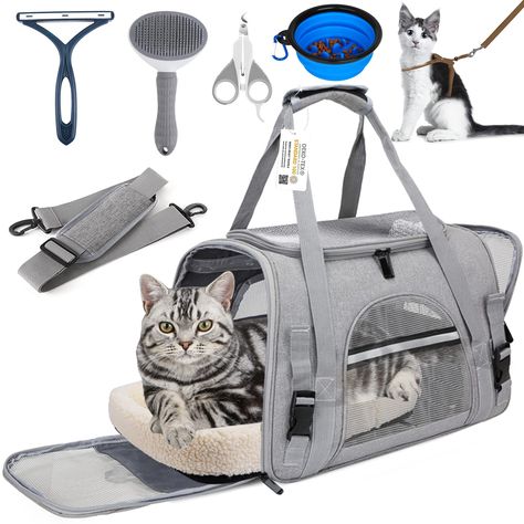 Pet Carrier 8 Pcs,Cat Carrier Bag Airline Approved for Medium,Small Cars Under 20 lbs,Soft Sided Travel Carrier Portable Pet Dog Travel Carrier, Cat Travel Carrier, Cat Backpack Carrier, Cat Carrier Bag, Pet Travel Carrier, Pet Carrier Bag, Cat Cages, Travel Carrier, Pet Bag