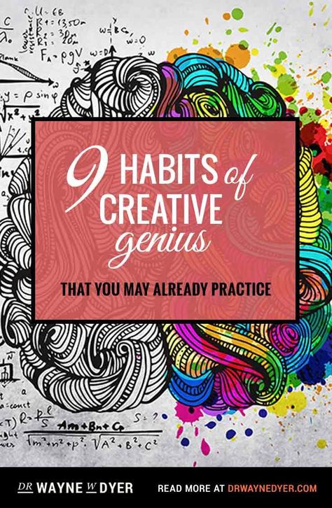 9 Habits of Creative Genius | Dr. Wayne W. Dyer (scheduled via http://www.tailwindapp.com?utm_source=pinterest&utm_medium=twpin&utm_content=post52795722&utm_campaign=scheduler_attribution) Dr Wayne Dyer, Creative Genius, Art Therapy Activities, Wayne Dyer, Creative Block, Art Business, Creative People, Creative Thinking, Creative Life