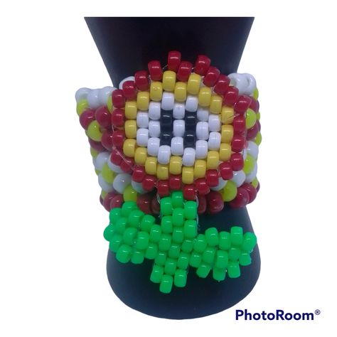 Barbie Kandi, Mario Kandi, Kandi Flower Cuff, Mario Kart Kandi Cuff, Halloween Kandi Cuff, Gir Kandi Cuff, Mandala Kandi Cuff, Wrist Flowers, Pony Bead Projects