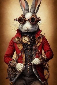 Steampunk Rabbit, Steampunk Kunst, Carpet Ideas 2023, Steampunk Animals, Alice In Wonderland Drawings, Wonderland Artwork, Iphone Wallpaper Aesthetic, Carpet Ideas, Wallpaper Iphone Wallpaper