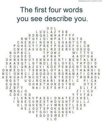 :) remember the first four words you see, describe you. I got passionate (?) outspoken (not) and lovely. I can't remember the 4th one. Probably something like absent-minded. Adjectives To Describe Yourself, Describe Your Best Friend, Personality Words, Be Patient Quotes, Personality Adjectives, First Words, Youtube Money, Love Is Patient, Three Words