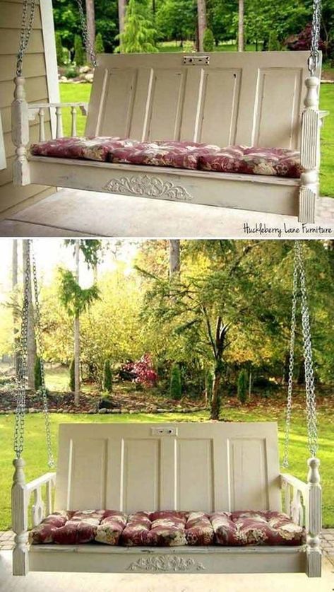 Shutters Repurposed Decor, Headboard From Old Door, Old Door Projects, Repurposed Headboard, Salvaged Doors, Rustic Shutters, Old Wood Doors, Diy Shutters, Rustic Headboard