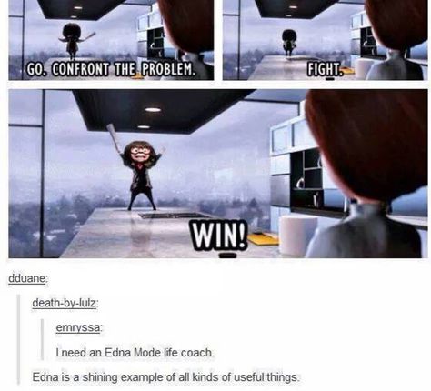 We all need an Edna. Edna Mode, Disney Jokes, Disney Memes, Disney Funny, Disney Fun, Disney And Dreamworks, What’s Going On, Disney Animation, Disney Love