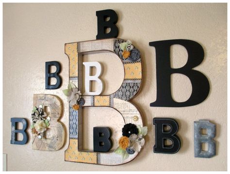 Make Your Home Beautiful with Unique Wall Decor Epiphany Crafts, Initial Wall Decor, Wall Decor Letters, Initial Wall Art, The Letter B, Letter Wall Decor, Initial Wall, Creative Wall Decor, Letter Decoration