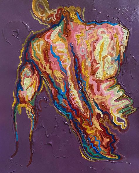 LEA ALSTAD /artist’s Instagram photo: “Swipe for all the details ➡️ Acrylic painting on paper . . . . . . . . #acrylicpainting #acrylicart #acrylicabstract #anatomy #anatomyart…” Human Form Artists, A Level Art Distortion, Human Acrylic Painting, Anatomy Art Projects, Abstract Anatomy Art, Anatomy Painting Acrylic, Brain Painting Acrylic, Human Anatomy Art Artworks, Acrylic Painting Person