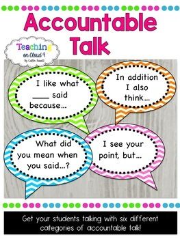 Accountable Talk Stems, Partner Talk, Accountable Talk, Talk Bubble, Turn And Talk, Sentence Stems, 5th Grade Writing, Teaching Special Education, Teachers Pay Teachers Seller