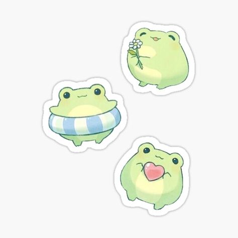 Three cute frog designs • Millions of unique designs by independent artists. Find your thing. Disney Stickers Printables, Frog Stickers, Roblox Decals, Gay Sticker, Creative School Project Ideas, Homemade Stickers, Frog Drawing, Cute Laptop Stickers, Stickers Kawaii