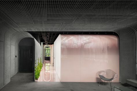 Ing Civil, Dermatology Clinic, Healthcare Architecture, Car Showroom, Medical Office, Glass Boxes, Tehran, Pink Walls, Industrial Chic