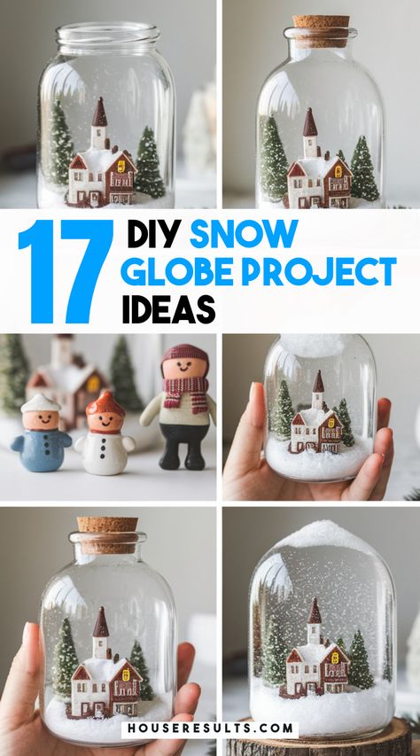 Transform your winter decor with DIY snow globes! 🌨️🎅 Our latest project ideas feature easy-to-follow steps and creative designs that will brighten up your home. Click to explore and save this pin for a winter crafting session! 🏠❄️ Diy Snow Globe Without Water, How To Make Your Own Snow Globe, Diy Winter Snow Globe, Mason Jar Snow Globe For Kids, Paper Snowglobe Craft, Diy Snowglobe Ideas, Diy Snow Globe For Kids, Snowglobe Aesthetic, Winter Wonderland Crafts