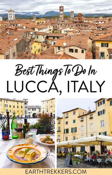 Best things to do in Lucca, Tuscany, Italy. Plus the best towers to climb, how to get here, where to eat, and best tours of Lucca. Earth Trekkers, Lucca Tuscany, Italy Travel Outfit, Italy Holiday, Lucca Italy, Tuscany Travel, Europe Holidays, Best Rooftop Bars, Travel Inspiration Destinations