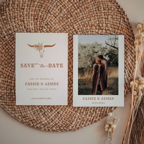 AllieAndOak - Etsy Australia Modern Western Wedding Invitations, Desert Save The Date, Ranch Wedding Invitations, Western Wedding Save The Dates, Boho Western Wedding Invitations, Western Save The Date Ideas, Western Save The Dates, Save The Date Western, Western Spring Wedding