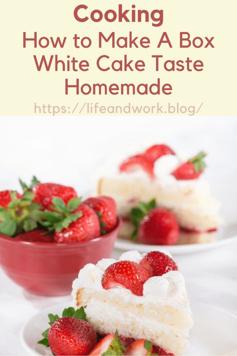 How to Make A Box  White Cake Taste Homemade White Cake Box, Greek Yogurt Cake, Box Cake Recipes, Greek Yogurt Flavors, Buttermilk Recipes, Basic Cake, Homemade Frosting, Lemon Yogurt, Yogurt Flavors