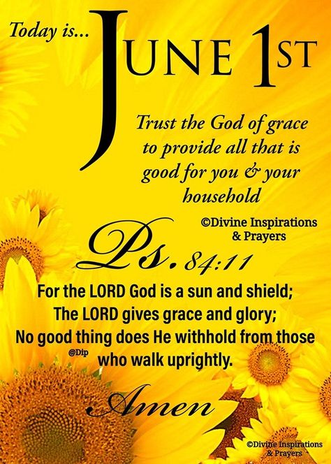 A Bible verse for June 1st ♥ June 1 Bible Quotes, June Prayer Quote, June 1st Prayer, June Blessings And Prayers, Good Morning Happy 1st Day Of June, 1 June Quotes, Prayer For June Month, New Month Wishes June, June 1 Blessings