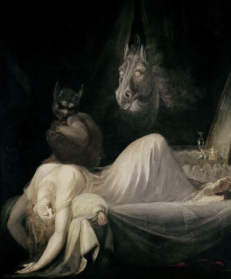 Henry Fuseli - The Nightmare (c.1781) Henry Fuseli, Rennaissance Art, Dark Art Illustrations, Classic Paintings, Historical Art, Old Paintings, Romantic Art, Ethereal Art, The Nightmare