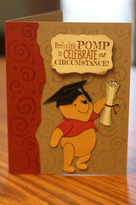 WINNIE THE POOH GRADUATION CARD Winnie The Pooh Graduation, Pooh Graduation, Winnie The Pooh Card, Graduation Cap Designs, Cap Designs, Graduation Card, Pooh Bear, Graduation Cards, Graduation Cap