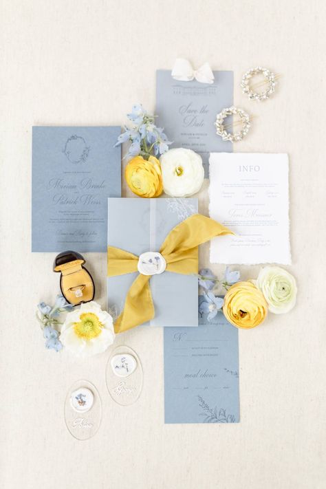 Pastel Yellow And Blue Wedding Theme, Yellow And Blue Wedding Theme, Blue Yellow Weddings, Germany Wedding, Yellow Wedding Invitations, German Wedding, Castle Germany, Wedding Color Pallet, Stunning Sunset