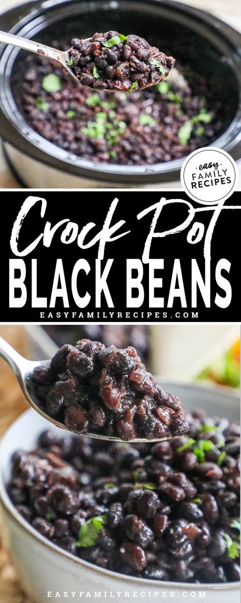 Crock Pot Black Beans, Beans Recipe Crockpot, Dry Beans Recipe, Beans In Crockpot, Slow Cooker Black Beans, Dried Black Beans, Black Bean Recipes, Cooking Dried Beans, Cooking Black Beans