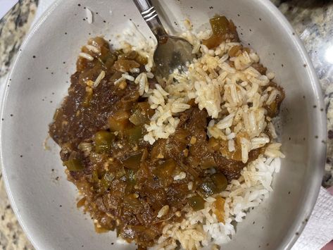 Cajun Rice and Gravy Rice And Gravy Recipes Southern, Soul Food Rice And Gravy, Steak Gravy And Rice, Rice Gravy Recipes, Roast With Rice And Gravy, Southern Rice And Gravy, Louisiana Rice And Gravy Recipes, Cajun Rice And Gravy, Roast And Rice And Gravy