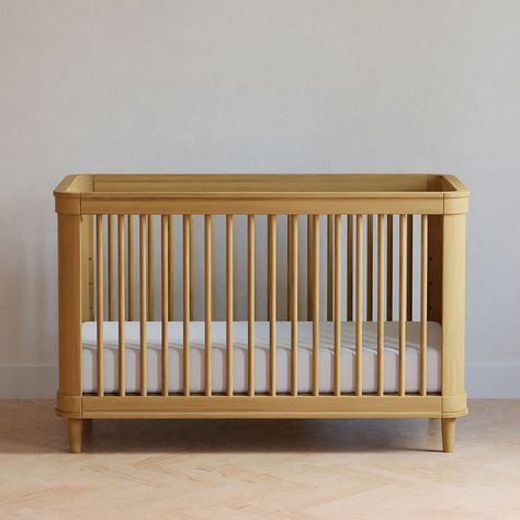 Ease into contemporary style with the Namesake Marin 3-in-1 Convertible Crib. Featuring a gently curved silhouette with solid rounded cane side panels, the Namesake Marin 3-in-1 Convertible Crib is an effortlessly transitional piece for the home. Crib converts to a toddler bed and daybed, and fits any standard full-size crib mattress. Features: GREENGUARD GOLD CERTIFIED: This product has been tested for over 10,000 chemical emissions and VOCs, undergoing rigorous scientific testing to meet some Play Wood, Bed Bassinet, Sleep Gifts, Travel Crib, Adjustable Mattress, Mini Crib, Convertible Crib, Toy Rooms, Crib Mattress