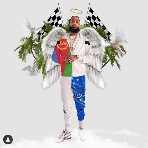 Nipsey hussle : TMC 💙 on Instagram: “A man of many flags 🏁 🇪🇷💙 • • •  #nipseyhussle #eritrean #crip #themarathoncontinues🏁👑 #themarathonclothing #themarathoncontinues #tmc…” Eritrean Flag, Nipsey Hussle Lauren London, Nipsey Lauren, Lauren London Nipsey Hussle, Rapper Art, Lauren London, Nipsey Hussle, Rap Wallpaper, Gangsta Rap