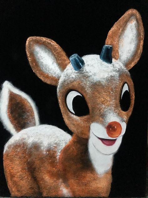 Rudolph the red nose reindeer velvet oil painting art We do commissions Reindeer Painting, Velvet Painting, Red Nose Reindeer, Rudolph The Red Nosed Reindeer, Carved Wood Frame, Paint Brands, Rudolph The Red, Movie Character, Red Nosed Reindeer